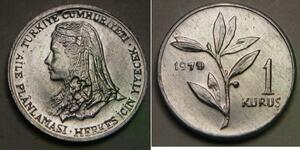 TURKEY 1 Kurush 1979 - Aluminum - F. A. O. - aUNC - 155 *