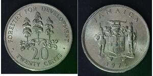 JAMAICA 20 Cents 1976 - Copper/Nickel - F.A.O. - Elizabeth II. - aUNC - 4479