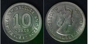 MALAYA AND BRITISH BORNEO 10 Cents 1957 H - Copper/Nickel - Elizabeth II - 363