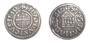 1 Denaro Regno franco (481-843) Argento Ludovico il Pio (778-840)