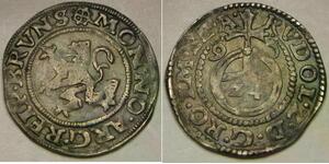 BRUNSWICK / BRAUNSCHWEIG (German City) 1/24 Thaler 1591 - Silver - VF/XF - 888 *