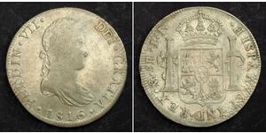 1816, Mexico, Ferdinand VII. Colonial 8 Reales (Spanish Bust Dollar) Coin. VF-aXF! Mint Year: 1816 Denomination: 8 Reales Mint Mark: Mo (Mexico Mint) Reference: 1817-MoJJ. KM #111. Assay ...