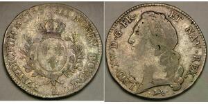 FRANCE 1 Ecu 1746 L - Silver 0.917 - Louis XV. - VF - 3583 *