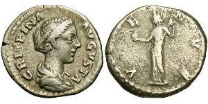 1 Денарий Римская империя (27BC-395) Серебро Брутия Криспина (164-187)