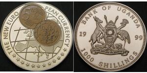 UGANDA 1000 Shillings 1999 - 5 Euro cent Germany - UNC - 2319 