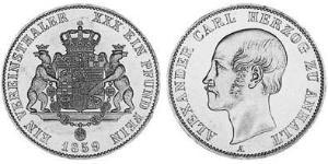 1 Thaler Anhalt-Bernbourg (1603 - 1863) Argent Alexandre-Charles d