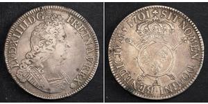 1 Ecu Kingdom of France (843-1791) Silber Ludwig XIV (1638-1715)