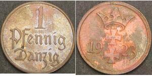 DANZIG 1 Pfennig 1923 - Bronze - XF - 3319 