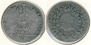 Бранденбург-Ансбах
20 крейцеров (1763 г.)
Серебро

