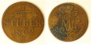 BERG (German State) 1/2 Stuber 1802 R - Copper - Joseph Maximilian IV. - 2949