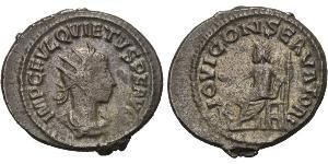 QUIETUS, Usurper (260-261). Antoninianus. Samosata. Obv: IMP C FVL QVIETVS P F AVG. Radiate, draped and cuirassed bust right. Rev: IOVI CONSERVATORI. Jupiter seated left with patera and sceptre,  ...