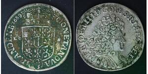 BRANDENBURG (German State) 2/3 Thaler 1689 LCS - Silver - Friedrich III. - 486