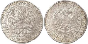 Öttingen. Karl Wolfgang, Ludwig XV. und Martin 1534-1546. Taler 1546 mit Titel Karls V. Davenport 9618. Schöne Patina. Kleiner Schrötlingsfehler am Rand, sehr schön / sehr schön +