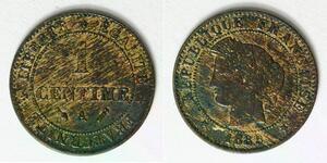 FRANCE 1 Centime 1889 A - Bronze - aUNC - 2349