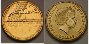 AUSTRALIA 1 Dollar 2017 - Centenary of Trans-Australian Railway - aUNC - 1676 *