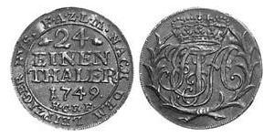 1/24 Thaler Principality of Anhalt-Zerbst (1544 - 1796) Billon Frederick Augustus, Prince of Anhalt-Zerbst (1734 – 1793)