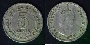 MALAYA AND BRITISH BORNEO 5 Cents 1957 H - Copper/Nickel - Elizabeth II. - 362