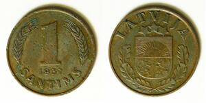LATVIA 1 Santims 1937 - Bronze - VF/XF - 3882