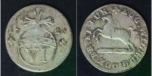 BRUNSWICK WOLFENBUTTEL 6 Pfennig 1723 - Silver - August Wilhelm - 3036