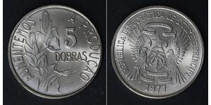 SAINT THOMAS & PRINCE ISLAND 5 Dobras 1977 - Copper/Nickel - F.A.O. - 4414