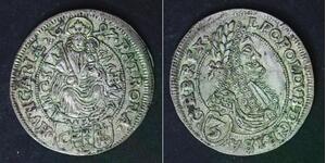 HUNGARY 3 Krajczar (Groschen) 1697 CH - Silver - Leopold I. - VF/XF - 439