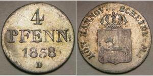 HANNOVER (Germany) 4 Pfennig 1838 B - Billon 0.22 - Ernst August - VF/XF - 879 *