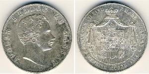 Нассау
2 талера (1854 г.)
Серебро
Герцог Адольф 1839-1866 гг.  Номер по Краузе С# 67, 900-я проба, 37,12 г.
