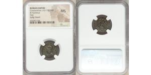 1242,Constantinople Commemorative (ca. AD 330-340). AE3 or BI nummus (18mm, 6h). NGC MS. Trier, 2nd officina, ca. AD 330-331, struck under Constantine I to commemorate the moving of the Roman cap ...