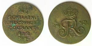 SCHLESWIG HOLSTEIN 2-1/2 Schilling 1812 MF - Silver 0.375 - Frederik VI. - 1478