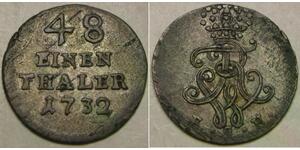 PRUSSIA 1/48 Thaler 1732 EGN - Silver 0.22 - Friedrich Wil. I. - VF/XF - 3671 *