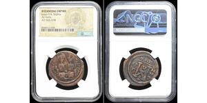BYZANTINE. Justin II, with Sophia, 565-578.  Follis, NGC Certified