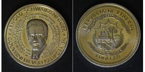 LIBERIA 1 Dollar 2003 - Copper/Nickel - Arnold Schwarzenegger - aUNC - 3399