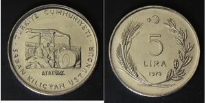 TURKEY 5 Lira 1978 - Stainless Steel - F.A.O. - aUNC - 3765