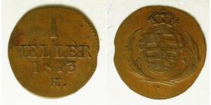 SAXONY ALBERTINE 1 Heller 1813 H - Copper - Friedrich August III. - VF - 3144