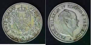 PRUSSIA 1/6 Thaler 1853 A - Silver 0.521 - Friedrich Wilhelm IV. - aUNC - 478