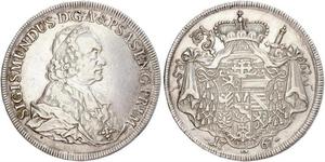 1767,Salzburg, Erzbistum. Sigismund von Schrattenbach 1753-1771. Taler 1767. Probszt 2300, Davenport 10260. Gereinigt, sehr schön