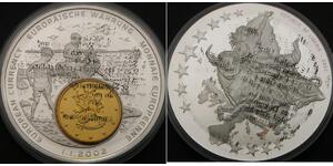 LIBERIA 1 Dollar 2002 Proof - Silver plated - Euro - Finland 10 Cent - 3318 