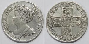 GREAT BRITAIN 1711 1 SHILLING QUEEN ANNE DRAPED BUST SILVER WORLD COIN 