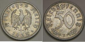 GERMANY (3rd Reich) 50 Reichspfennig 1935 E - Aluminium - XF - 2865 *