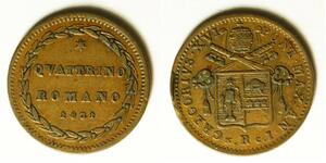 PAPAL STATES Quattrino 1831 IR - Copper - Gregory XVI. - VF - 3431