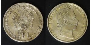 AUSTRIA 1/4 Florin 1862 E - Silver 0.520 - Franz Joseph I. - VF - 3753