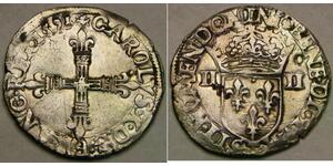 FRANCE 1/4 Ecu 1591 T - Silver 0.917 - Charles X. - VF/XF - 3626 *
