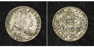  
 
   1738, Austria, Emperor Charles VI. Silver 3 Kreuzer (Groschen) Coin. aXF!  Mint Year: 1738 Reference: KM-1587.   Condition: About XF! Mint Place: Hall (Tyrol, Austria) Denomination: 3 Kreu ...