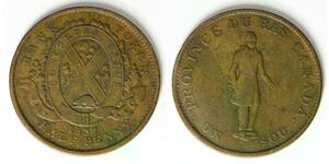 CANADA (Lower Canada) 1 Sou (Half Penny) 1837 - Copper - VF- - 2208