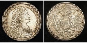  
  1737, Emperor Charles VI. Large Silver Thaler Coin. Hall mint! Cleaned XF-AU!  Mint Year: 1737 Denomination: Thaler Mintage: 246,000 pcs.    Mint Place: Hall (Tyrol) Reference: Davenport 1055 ...