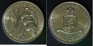 SAINT VINCENT 4 Dollars 1970 - Copper/Nickel - F.A.O. - aUNC - 3836