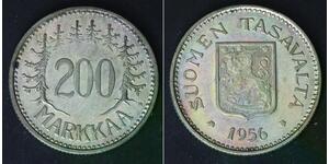 FINLAND 200 Markkaa 1956 H - Silver 0.500 - VF - 766