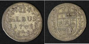 HESSE DARMSTADT 2 Albus 1705 IAR - Silver - Ernst Ludwig - 556