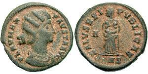 1 Follis / 1 AE3 Empire romain (27BC-395) Bronze Fausta (289-326)