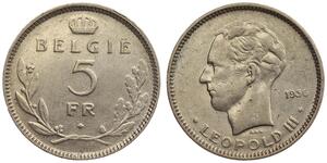 Belgium - 5 Francs 1936 - Leopold III - Dutch tekst
